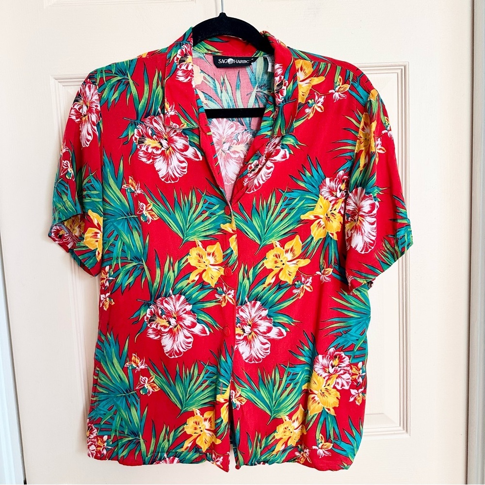 Red sag harbor Hawaiian button up